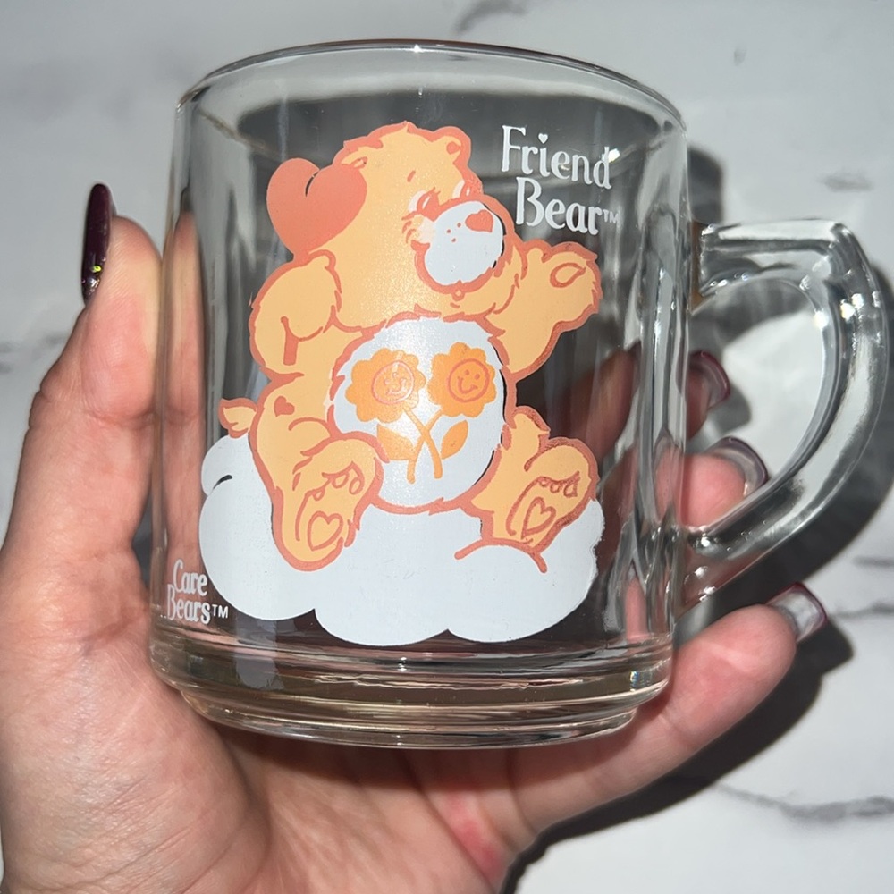 Vintage 1984 American Greetings Friend Bear Care Bear Glass